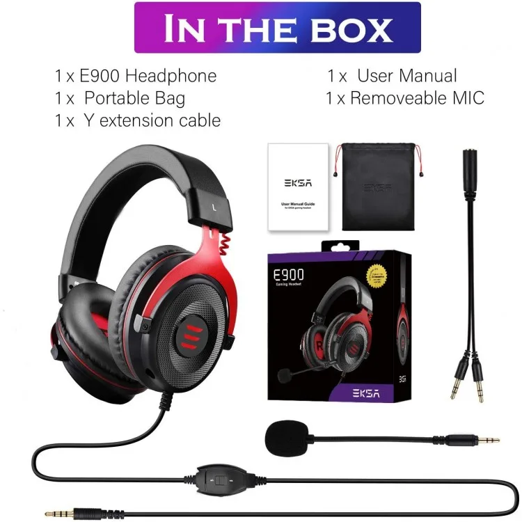 خرید هدست EKSA E900 Stereo - سیاه/قرمز