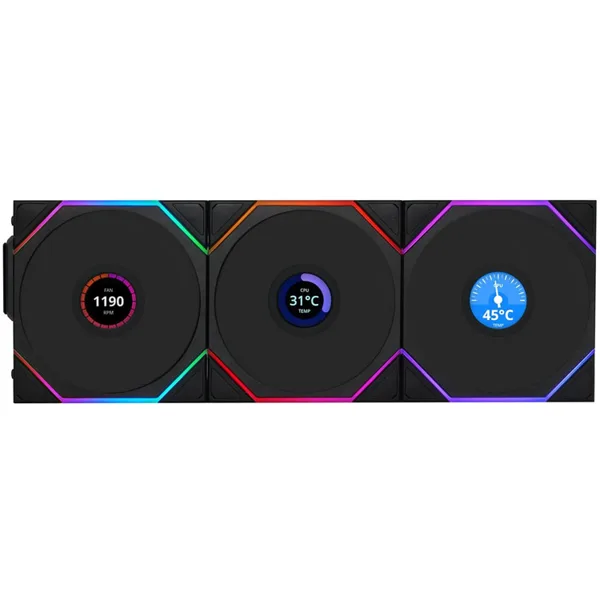 خرید فن کیس Lian Li Uni Fan TL Reverse Blade دارای نمایشگر LCD - بی سیم - پک سه تایی