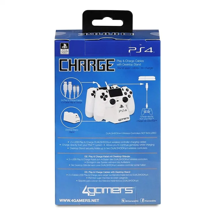 خرید استند و کابل شارژ دوال شاک 4 - مخصوص PS4 - سفید