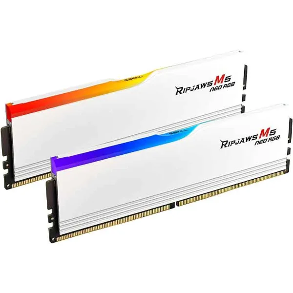 خرید رم G.Skill Ripjaws M5 Neo RGB DDR5 - ظرفیت 32 گیگابایت - مدل AMD EXPO - سرعت 6000 مگاهرتز - CL36 - سفید