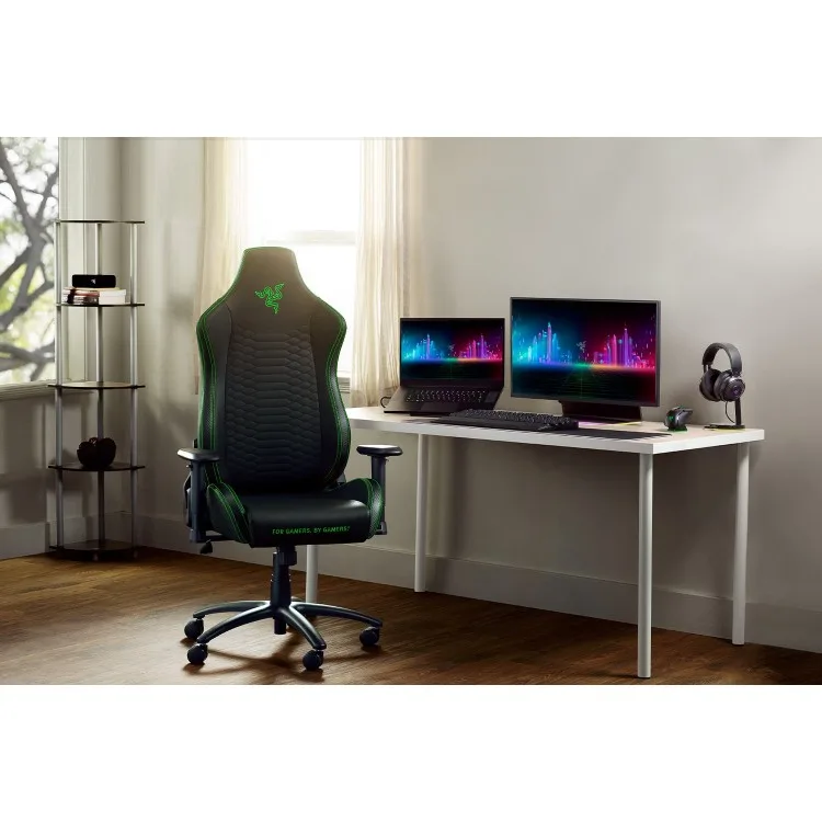 خرید صندلی گیمینگ Razer Iskur X به همراه بالشتک سر و کمر - سیاه/سبز - XL