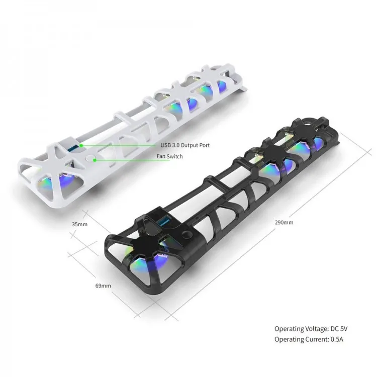 خرید فن Dobe RGB مخصوص PS5 اسلیم - سیاه