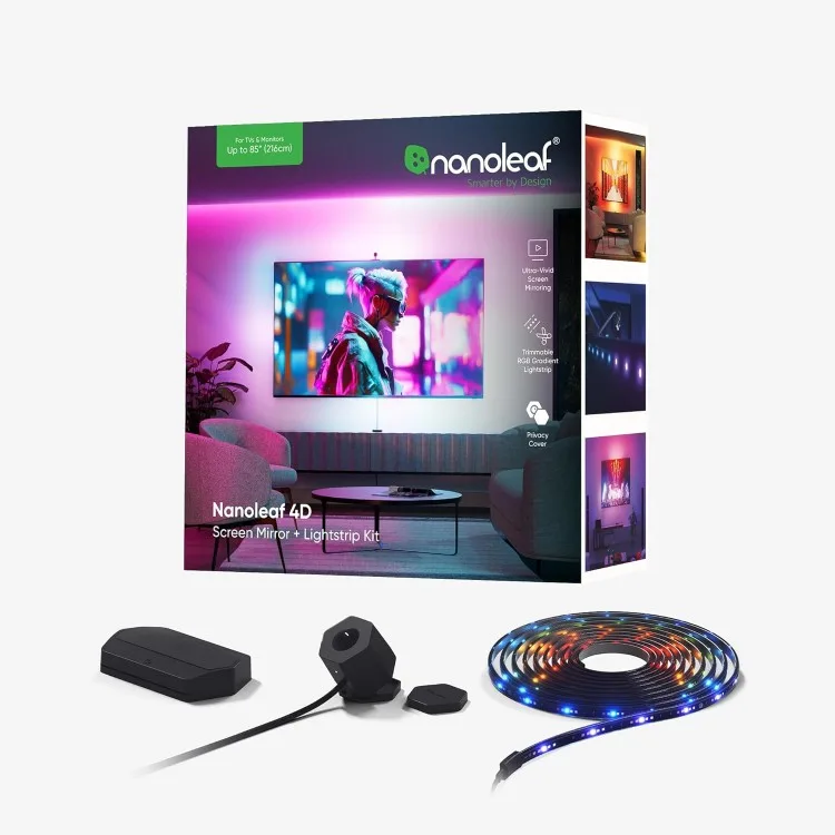 خرید کیت نورپردازی و انعکاس نور Nanoleaf 4D به همراه لامپ نواری - مناسب برای نمایشگر 85 اینچ