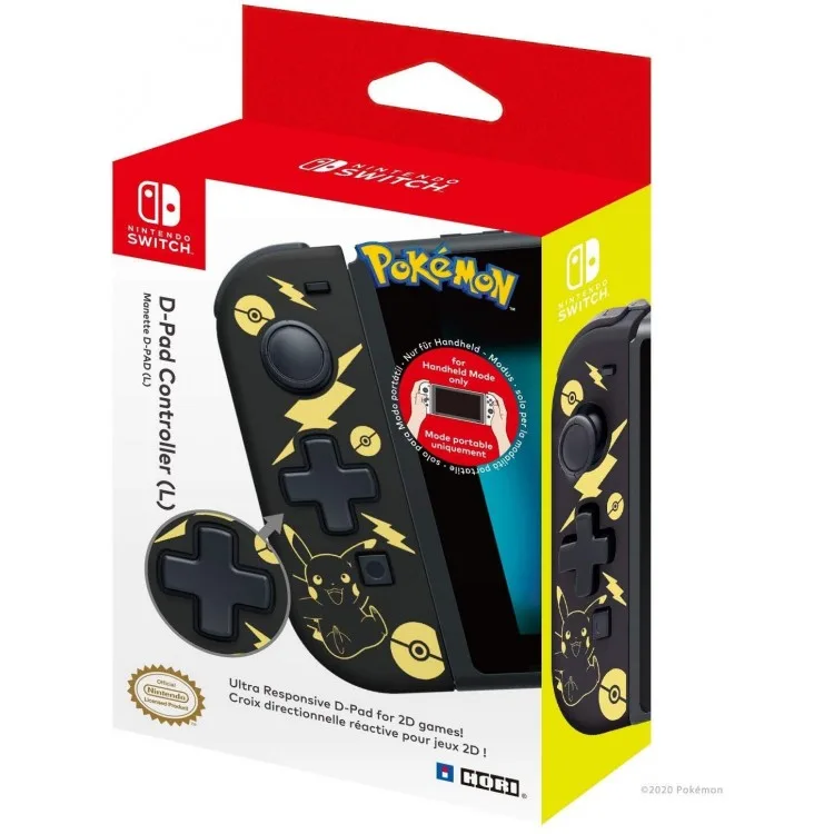 خرید کنترلر Hori برای سمت چپ نینتندو سوییچ - طرح Pikachu Black & Gold