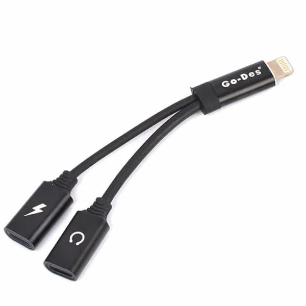 خرید کابل تبدیل لایتنینگ به USB و جک 3.5 میلی متری Go-Des