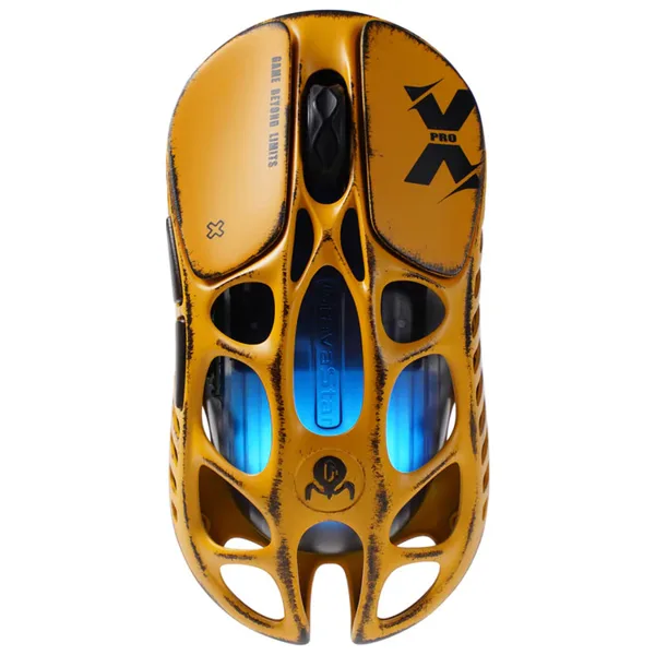 خرید موس GravaStar Mercury X Pro - بی سیم - طرح Battle-Worn Yellow