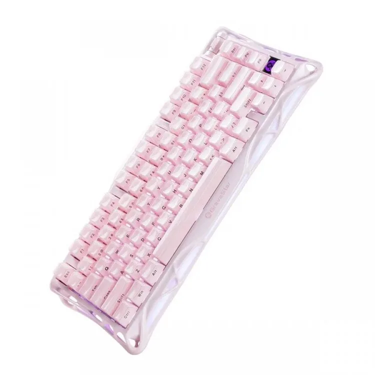 خرید کیبورد GravaStar Mercury K1 - بی سیم - سوییچ مکانیکی خطی با قابلیت تعویض سریع - صورتی شکوفه ای