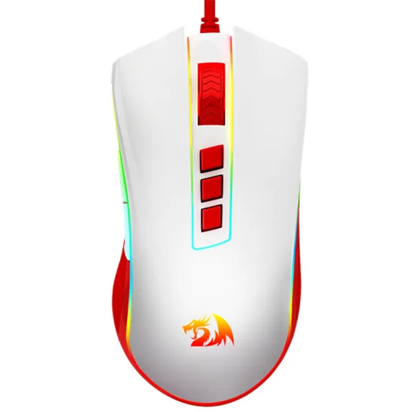 خرید موس Redragon Cobra - سفید/قرمز