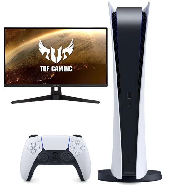 خرید پلی استیشن 5 دیجیتال + مانیتور TUF VG289Q1A