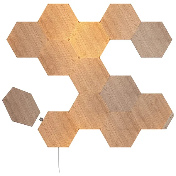 خرید پنل روشنایی هوشمند Nanoleaf Elements کیت Starter - طرح Wood Look - پک ۱۳ تایی
