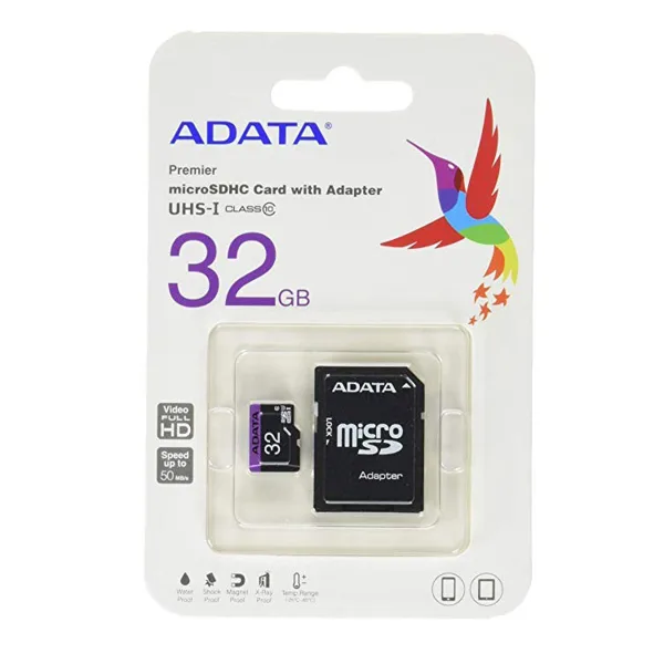 خرید کارت میکرو اس دی ADATA Premier به همراه آداپتور - ۳۲ گیگابایت