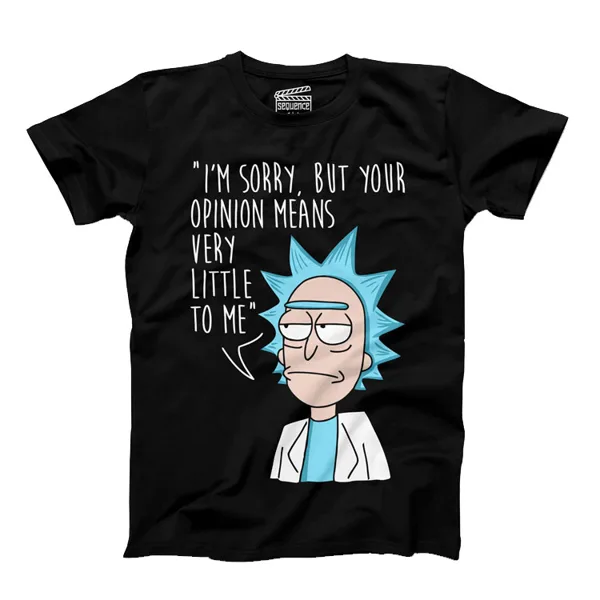 خرید تیشرت ونگارد - طرح Your Opinion Means Very Little to Rick - مشکی - سایز M