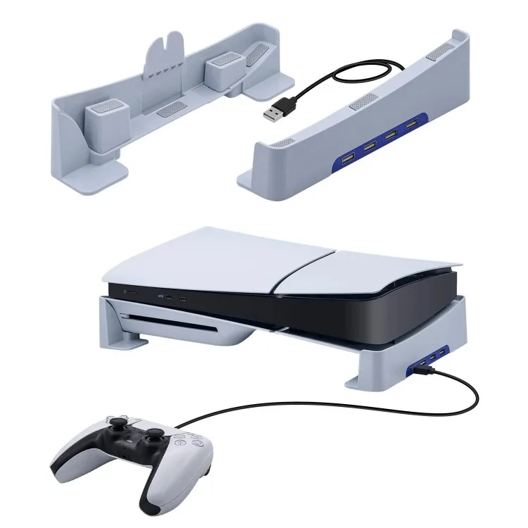 خرید پایه افقی PGTech با چهار پورت USB برای PS5 اسلیم و پرو